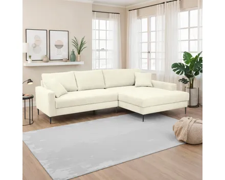 Ecksofa Mason Cordstoff natur, Recamière rechts