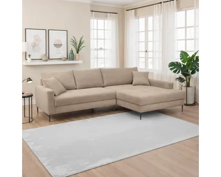 Ecksofa Mason Cordstoff taupe, Recamière rechts