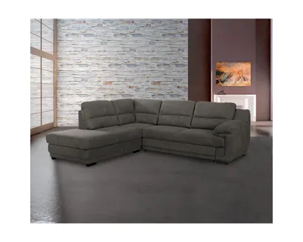 Ecksofa Melfi Microfaser braun, Récamière links