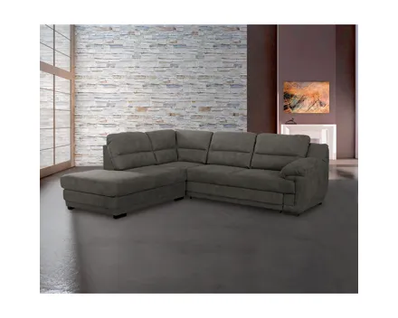 Ecksofa Melfi Microfaser braun, Récamière links