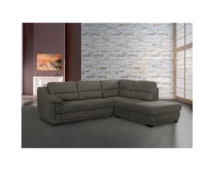 Ecksofa Melfi Microfaser braun, Récamière rechts