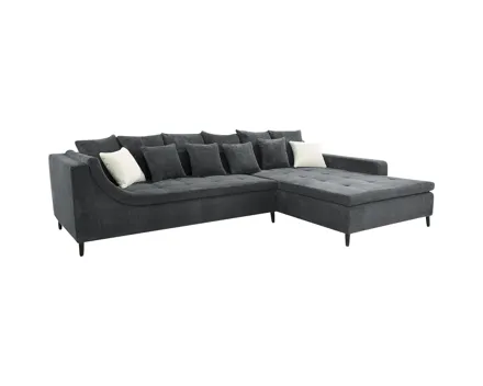 Ecksofa Montevideo Cordstoff grau