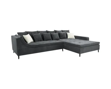 Ecksofa Montevideo Cordstoff grau