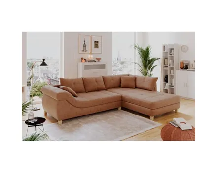 Ecksofa Nevada Microfaser Lederoptik braun