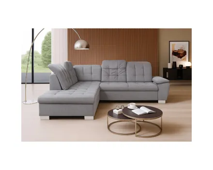 Ecksofa Nicole Stoff grau, Recamière links