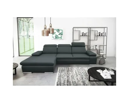 Ecksofa Orlando Stoff, Recamière links Stoff Twist 23 anthr.