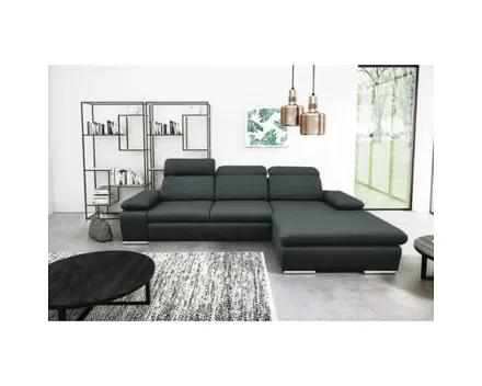 Ecksofa Orlando Stoff, Recamière rechts Stoff Twist 23 anthr.