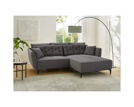 Ecksofa Oslo Stoff dunkelgrau