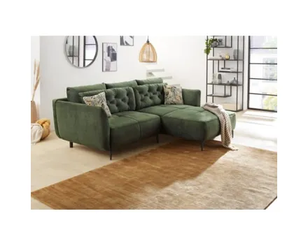 Ecksofa Oslo Stoff Samtvelours grün