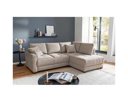 Ecksofa Pierre Stoff taupe, mit Boxspringfederung
