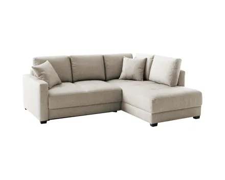 Ecksofa Pierre Stoff taupe, mit Boxspringfederung