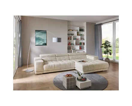 Ecksofa Scarlet Stoff Ecru, Recamiere rechts