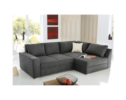 Ecksofa Sydney Velour grau 260 x 181 cm