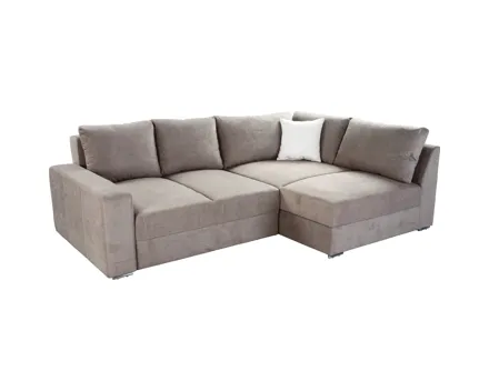 Ecksofa Sydney Velour hellbraun 260 x 181 cm