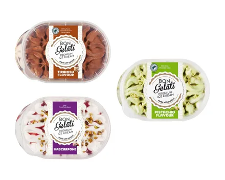 Eiscreme gestrudelt