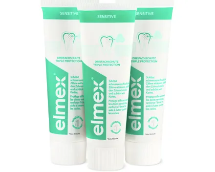 Elmex Zahnpasta-Sensitive oder -Kariesschutz , 3er-Pack
