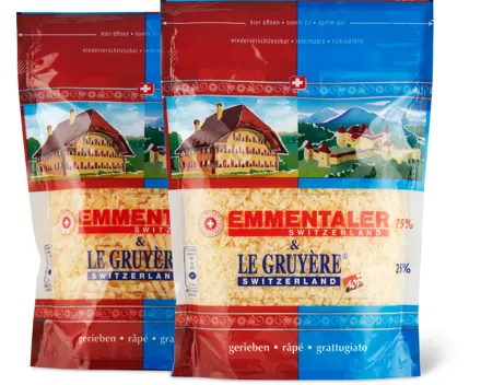 Emmentaler & Le Gruyère Reibkäse, AOP