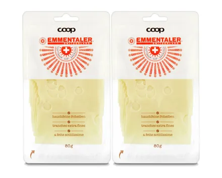 Emmentaler Scheiben hauchfein 2x 80g