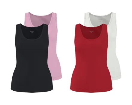 ESMARA Gerippte Tops, 2er-Set