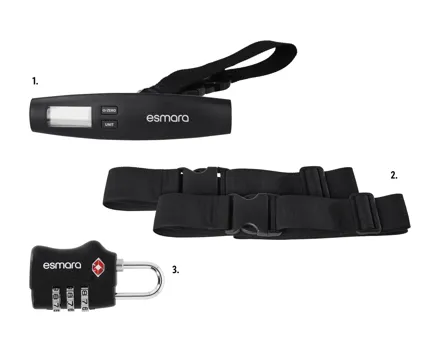 ESMARA Kofferwaage/Koffergurt-Set, 2-tlg./Zahlenschloss