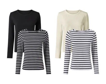 Esmara Langarmshirts, 2er-Set