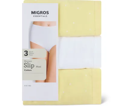 Essentials Damen-Slip Maxi oder Midi, 3er-Pack