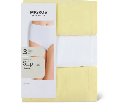 Essentials Damen-Slip Maxi oder Midi, 3er-Pack