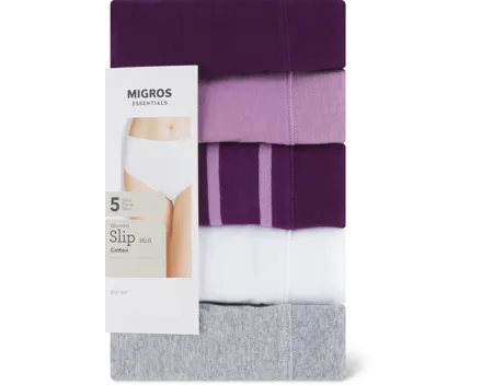 Essentials Damen-Slip Midi, 5er-Pack