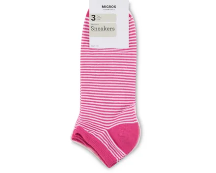 Essentials Damen-Sneaker-Socken, 3er-Pack