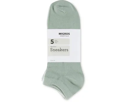 Essentials Damen-Sneaker-Socken, 5er-Pack