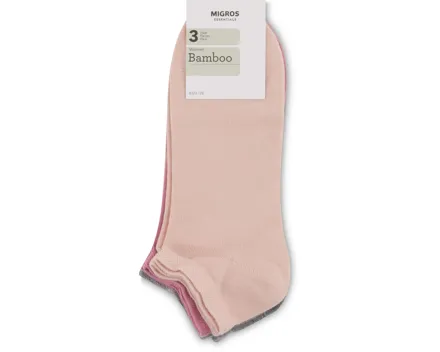 Essentials Damen-Sneaker-Socken Bamboo, 3er-Pack