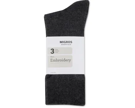 Essentials Herren-Socken mit Stickerei