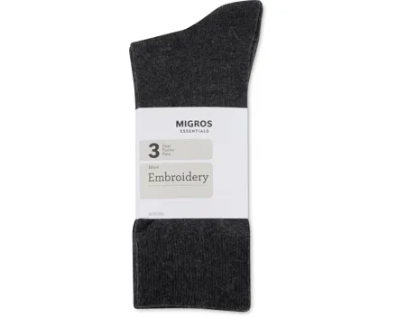 Essentials Herren-Socken mit Stickerei