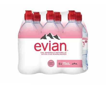 Evian Mineralwasser mit Sportscap​