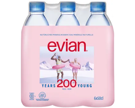 Evian Mineralwasser ohne Kohlensäure 6x50cl
