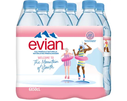 Evian Mineralwasser ohne Kohlensäure 6x50cl