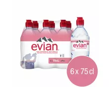 Evian Mineralwasser ohne Kohlensäure 6x75cl