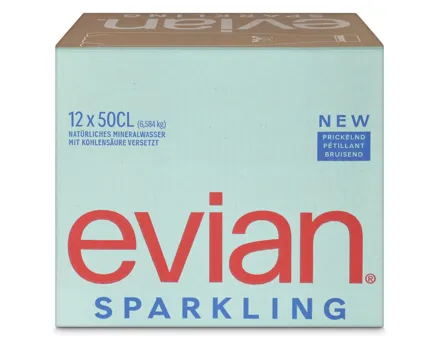 Evian mit Kohlensäure 12x50cl