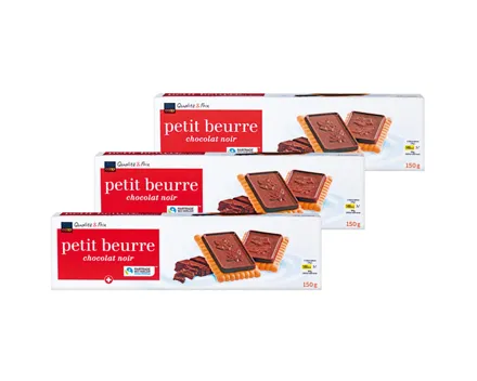 Fairtrade Petit Beurre Chocolat Noir 3x150g