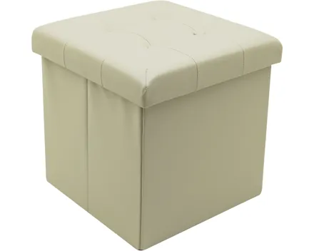 Falthocker Bent, Kunstleder beige