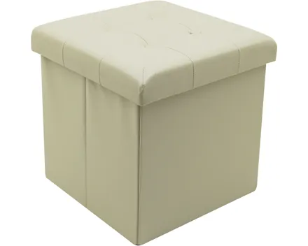 Falthocker Bent, Kunstleder beige