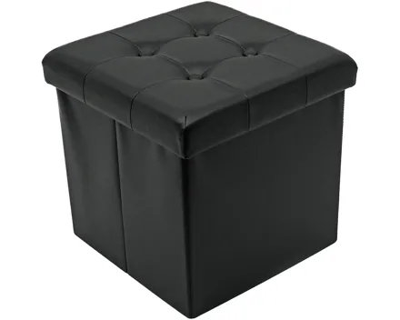 Falthocker Bent, Kunstleder, schwarz