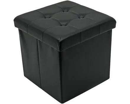 Falthocker Bent, Kunstleder, schwarz