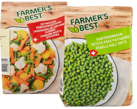 Farmer’s Best-Gartenerbsen oder -Schweizer Gemüsemischung, IP-SUISSE