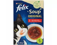 Felix Katzenfutter Soup Fleisch assortiert 6x48g