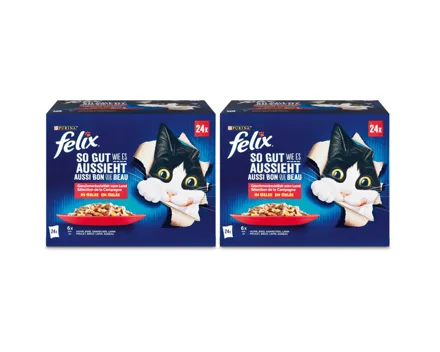 Felix so gut wie Katzenfutter in Gelee Fleisch 24x85g 2x 2040g