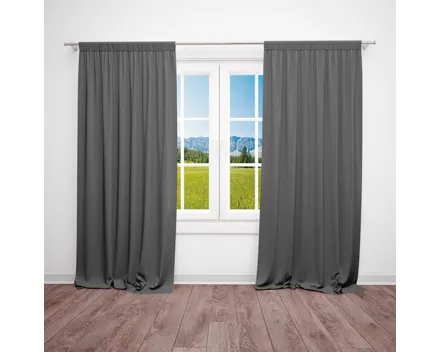 Fertigvorhang Polyester 140 x 260 cm grau