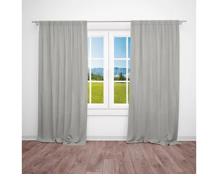 Fertigvorhang Polyester 140 x 260 cm hellgrau