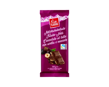 FIN CARRÉ Milchschokolade Traube-Nuss