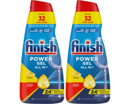 Finish Power All-in-1 Gel Citrus 2x650ml